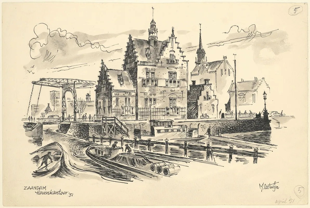 Gezicht Op Het Havenkantoor Te Zaandam