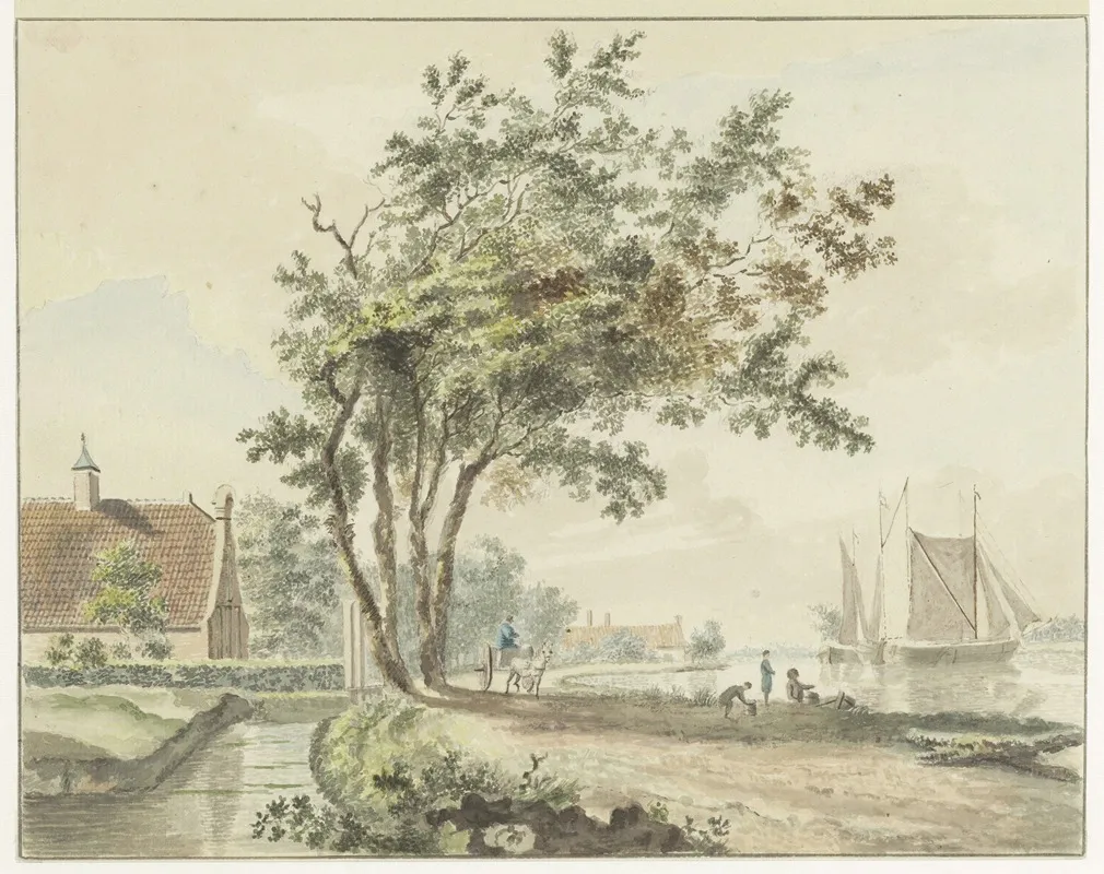 Gezicht Op Het Zuider Buiten Spaarne Vanaf De Schalkwijkerweg by Wybrand Hendriks - Canvas Print