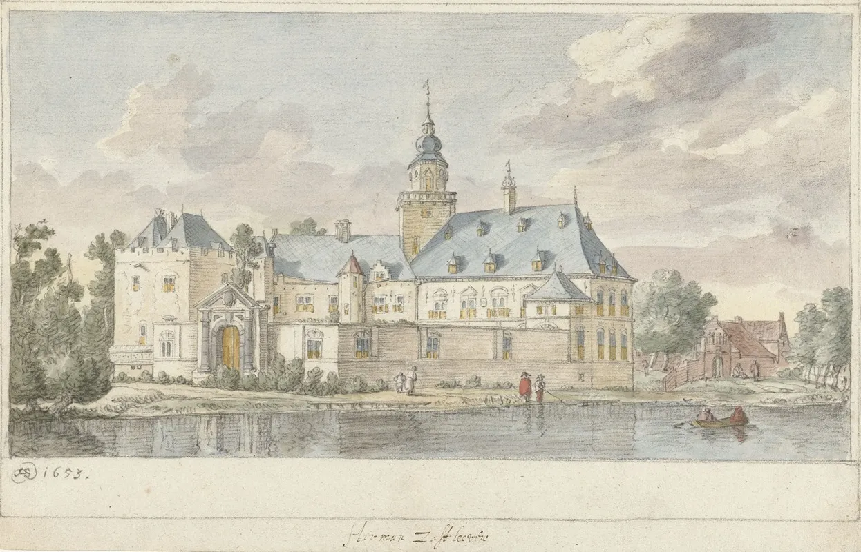 Gezicht Op Kasteel Nijenrode by Herman Saftleven - Canvas Print