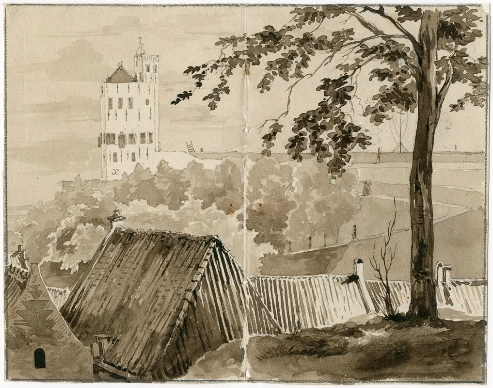 Gezicht Op Kasteel Over Daken Heen