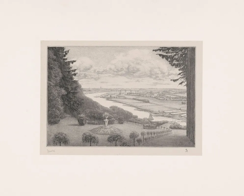 Gezicht Op Landschap Met Rivier