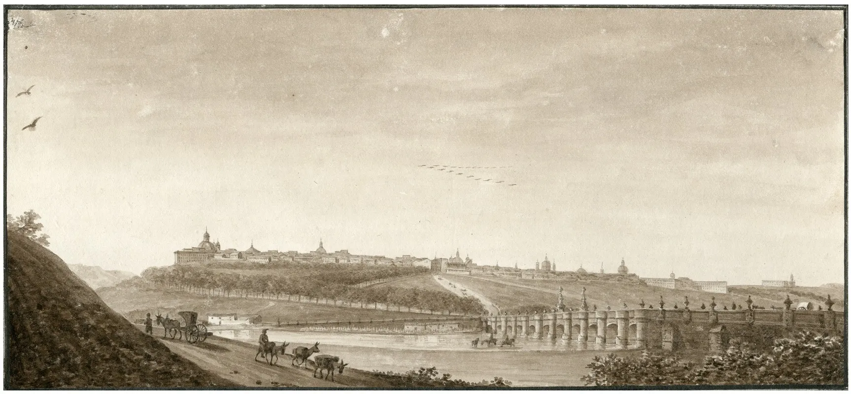 Gezicht Op Madrid En De Brug Van Toledo by Otto Howen - Canvas Print