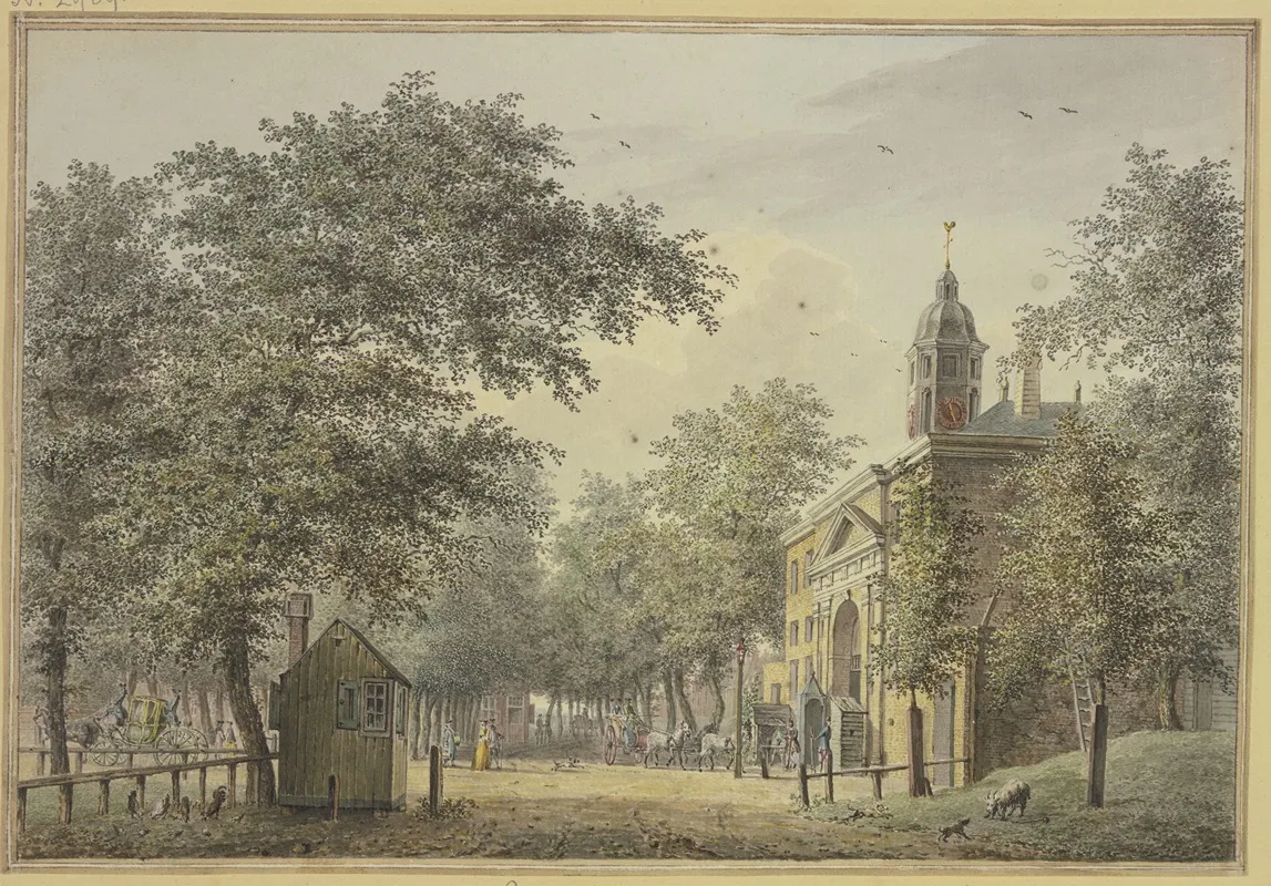 Gezigt Langs De Utregse Poord Na De Hoogensluys Tot Amsterdam by Hermanus Petrus Schouten - Canvas Print