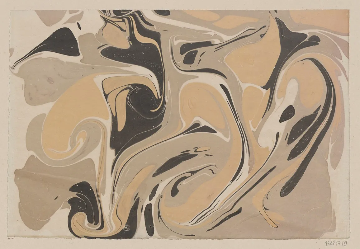 Gezogenes Marmorpapier 4 by Anker Kyster - Canvas Print