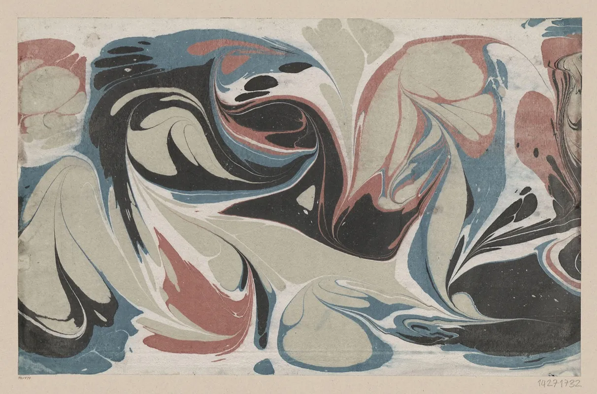 Gezogenes Marmorpapier 5 by Anker Kyster - Canvas Print