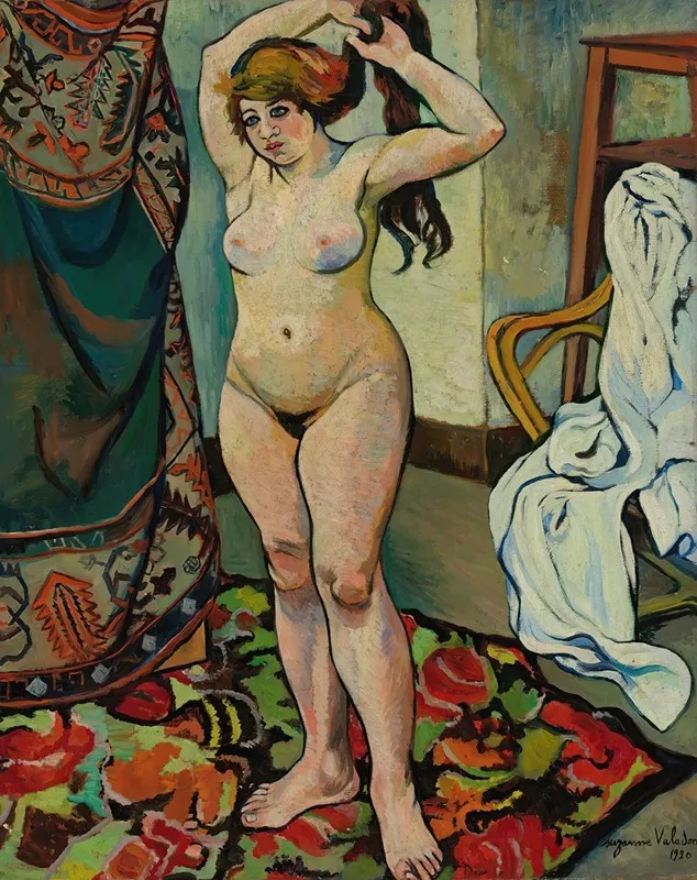 Gilbert Nue Se Coiffant by Suzanne Valadon - Canvas Print