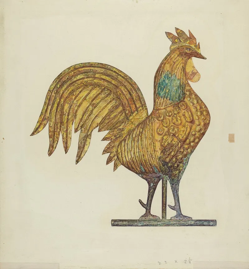 Gilded Weathercock by Laura Bilodeau - Canvas Print