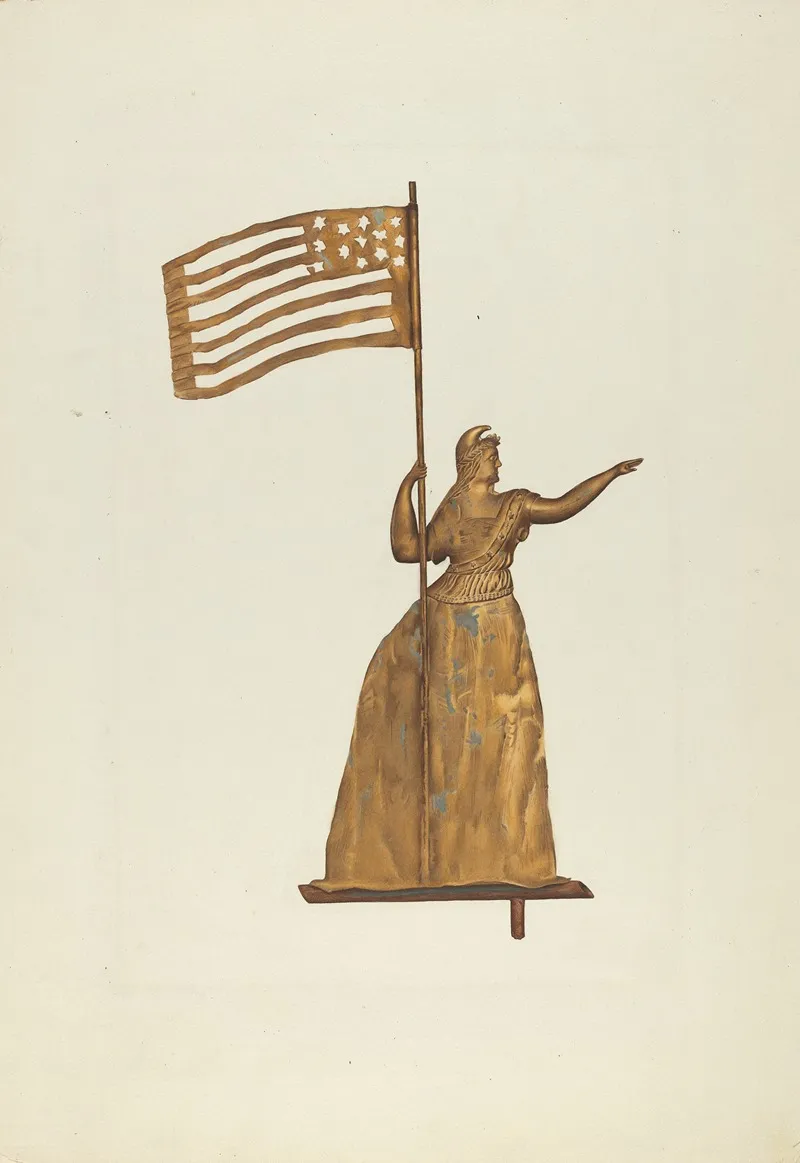 Gilt Weather Vane by Frances Cohen - Canvas Print