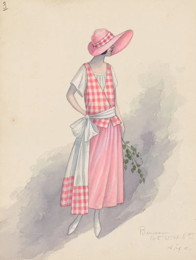 Gingham Girl 3 by Will R. Barnes - Canvas Print