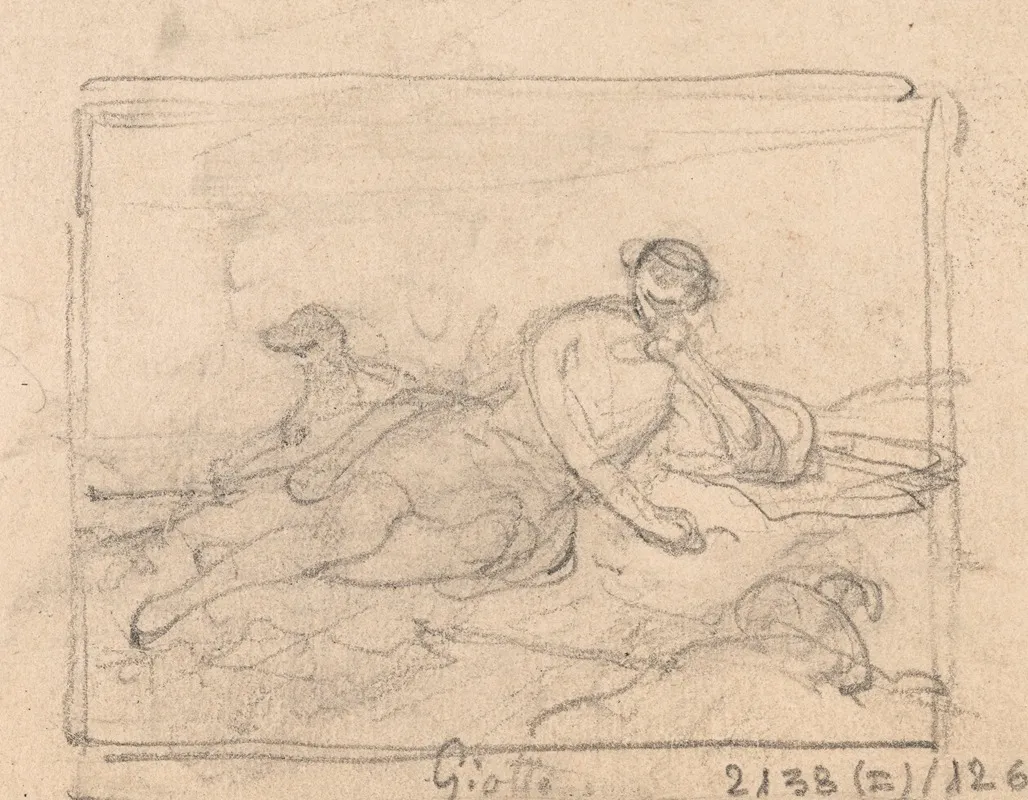 Giotto Di Bondone Drawing His Sheep In The Sand