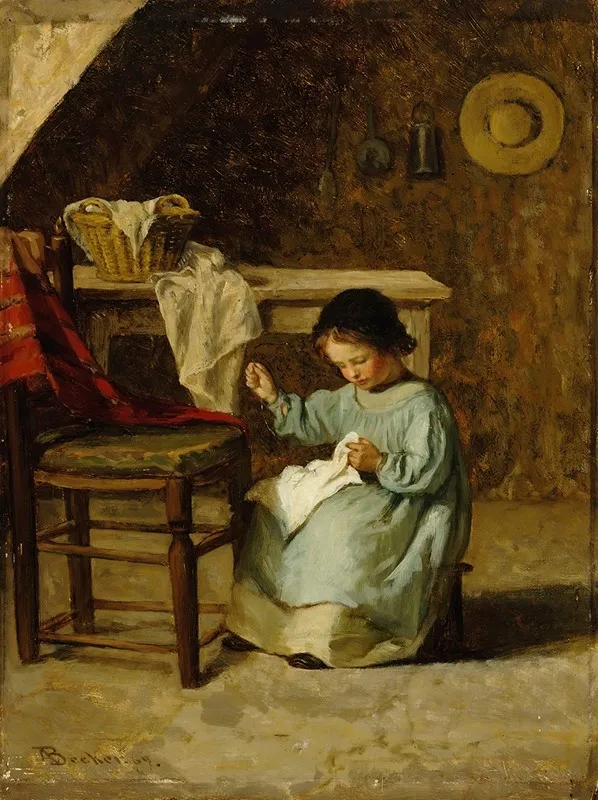 Girl Sewing 2