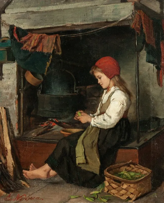 Girl Shelling Peas 2