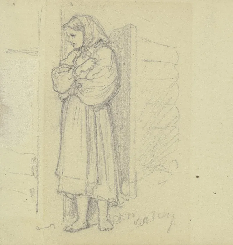 Girl Standing At The Door