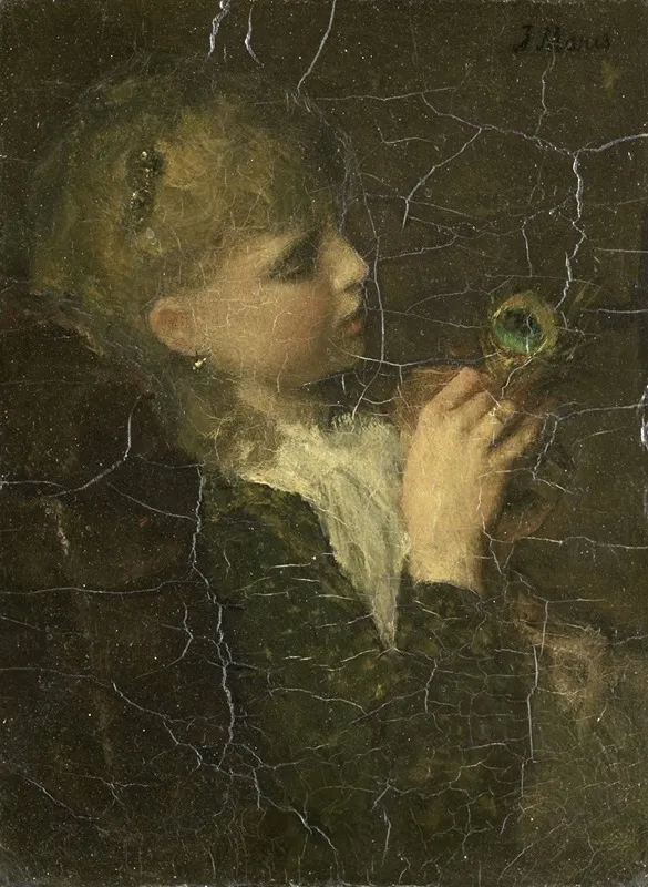 Girl With A Peacock Feather