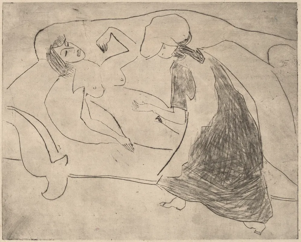 Girl With Another Rubbing Her Belly