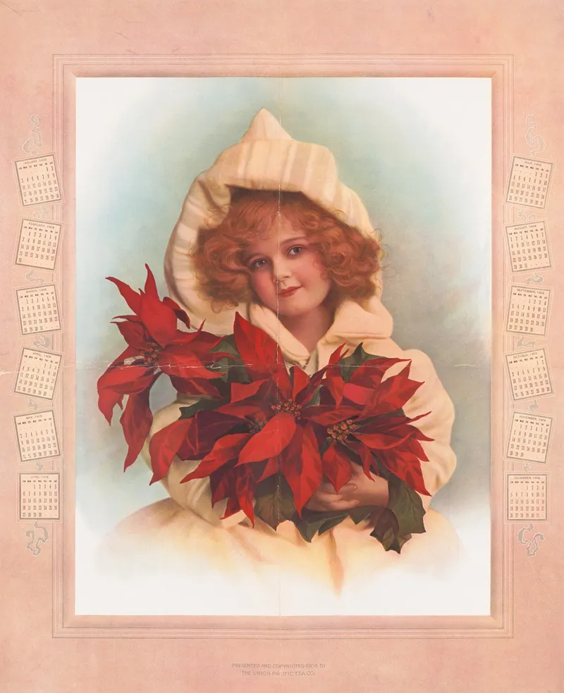 Girl With Poinsettia