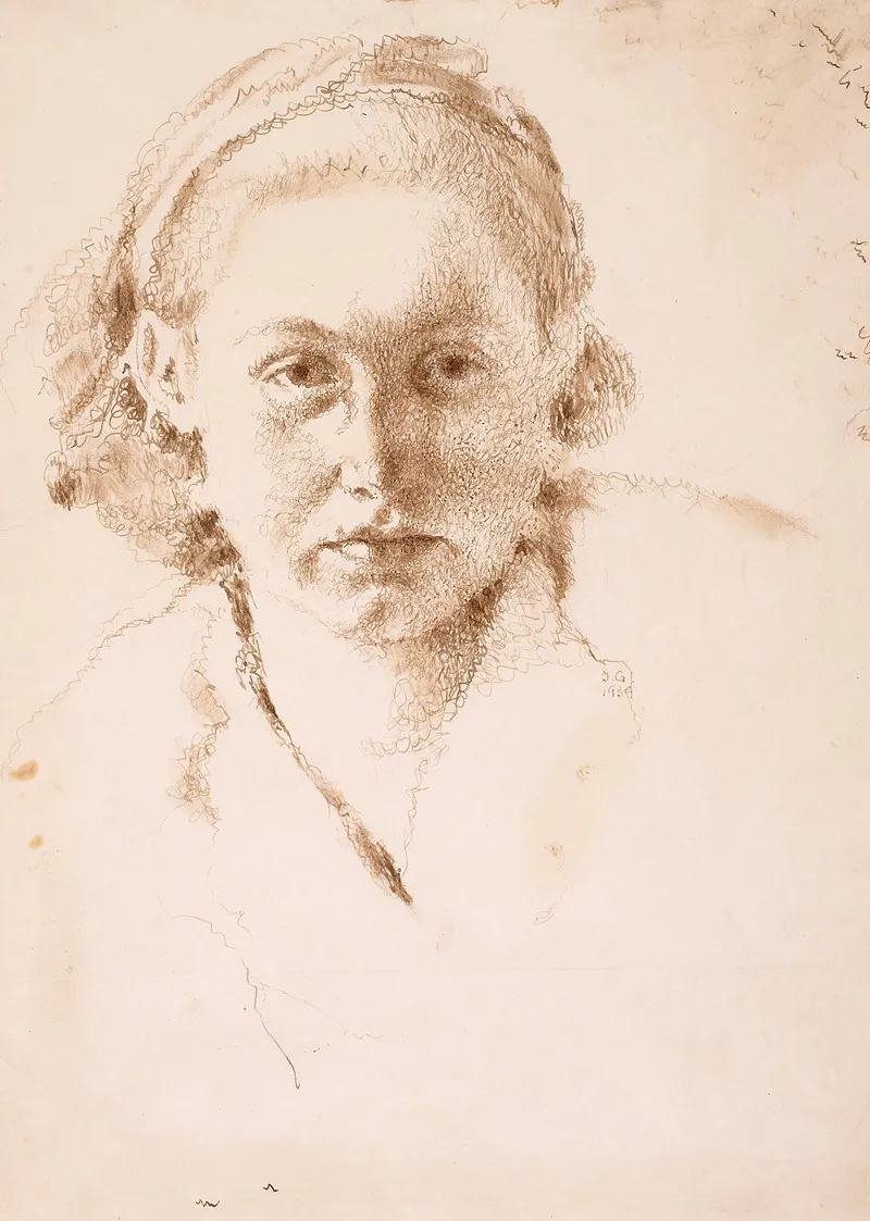 Girls Head 9 by Jan Gotard - Canvas Print