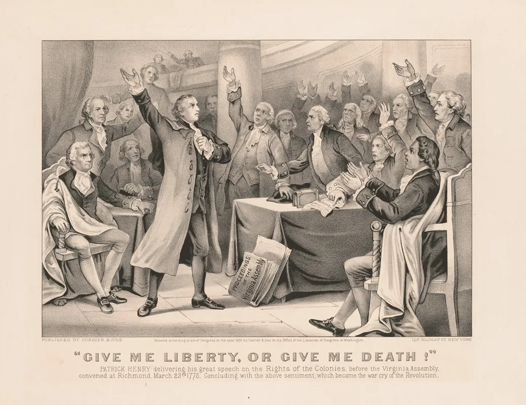 Give Me Liberty Or Give Me Death Patrick Henry Delivering His Great Speech On The Rights Of The Colonies Before The Virginia Assembly Convened At Richmond March 23rd 1775