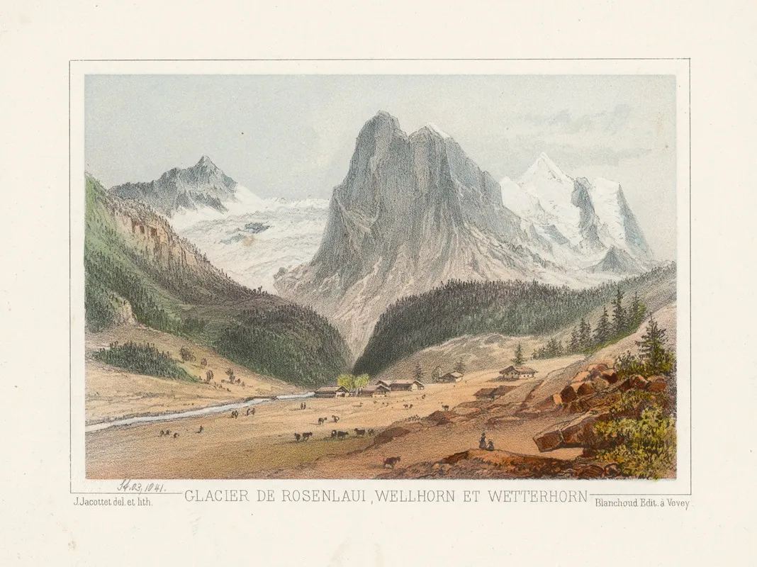 Glacier De Rosenlaui Wellhorn Et Wetterhorn