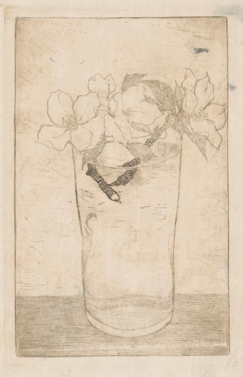 Glas Met Bloesemtakken by Jan Mankes - Canvas Print