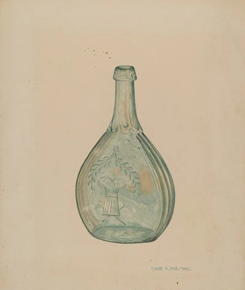 Glass Bottle 4 by Claude Marshall - Canvas Print