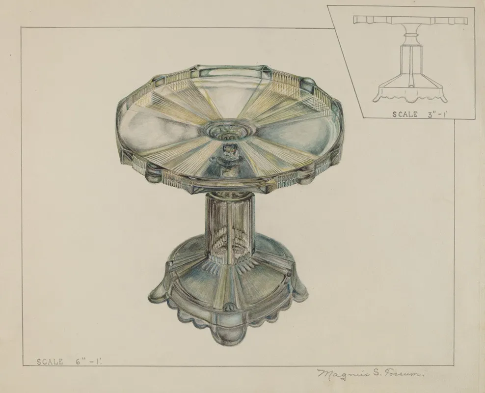 Glass Cake Stand by Magnus S. Fossum - Canvas Print