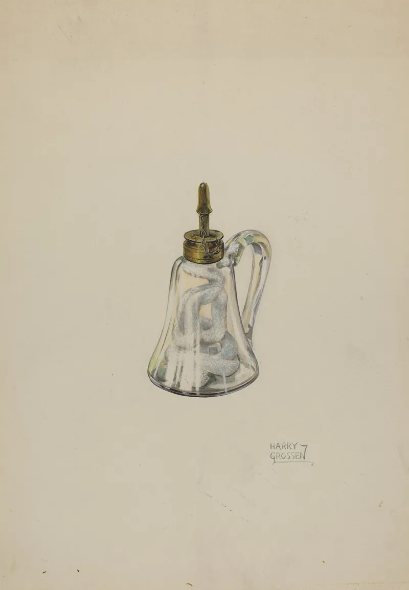 Glass Camphene Lamp by Harry Grossen - Canvas Print