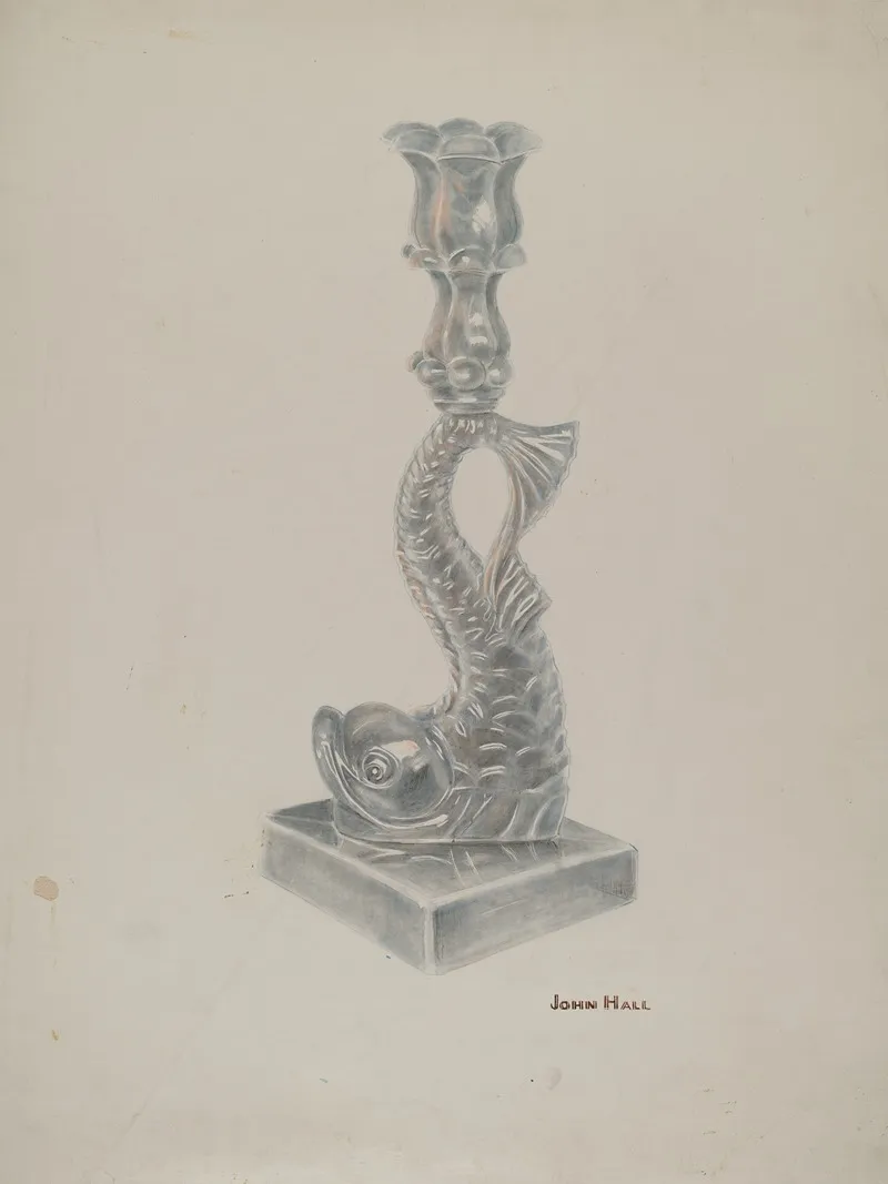 Glass Candlestick by John Hall - Canvas Print