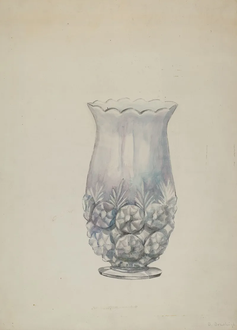 Glass Celery Dish by Beulah Bradleigh - Canvas Print