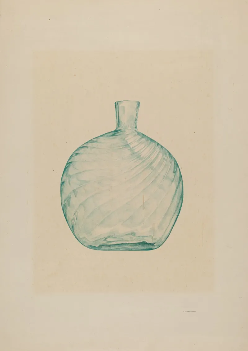 Glass Pocket Flask by G.A. Spangenberg - Canvas Print