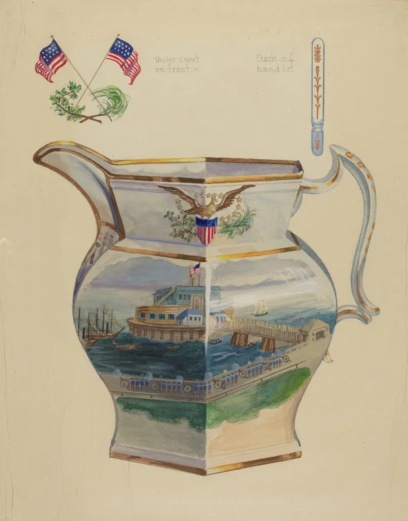 Glazed Stone China Pitcher by Charles Caseau - Canvas Print