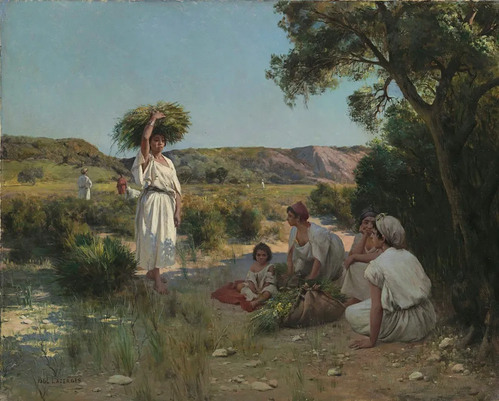 Gleaners Resting In The Shade by Jean Baptiste Paul Lazerges - Canvas Print