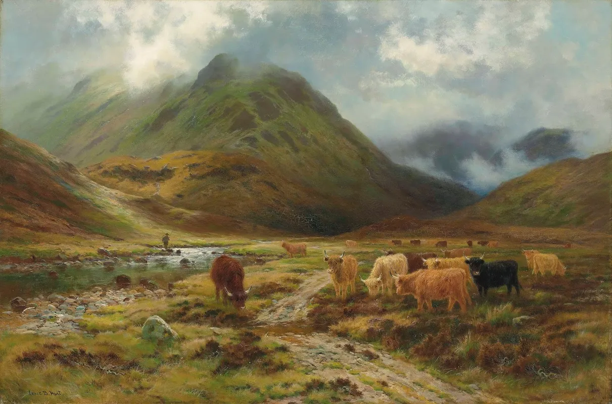 Glen At Inveroran Perthshire by Louis Bosworth Hurt - Canvas Print