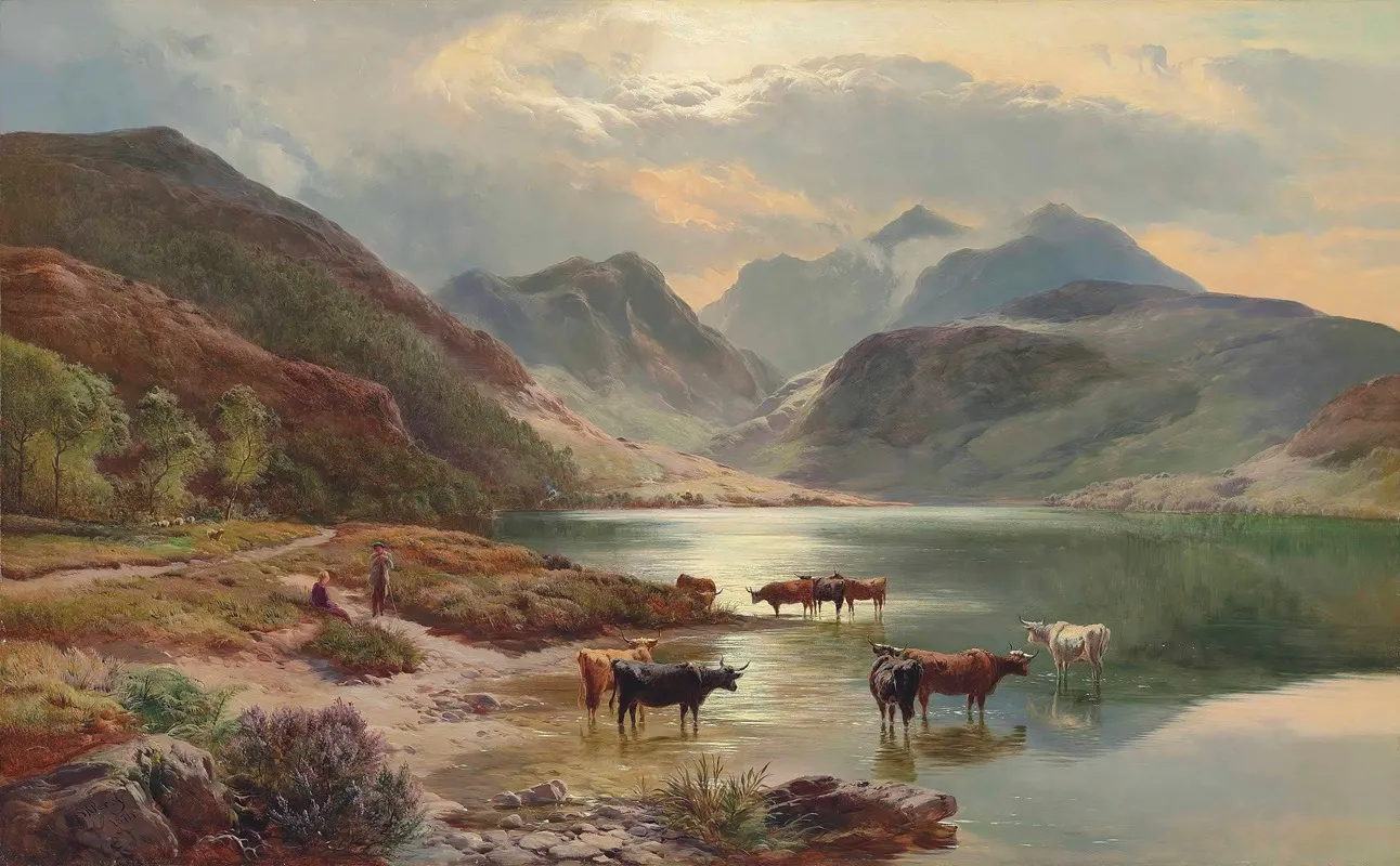 Glencoe From Loch Leven Scotland by Sidney Richard Percy - Canvas Print