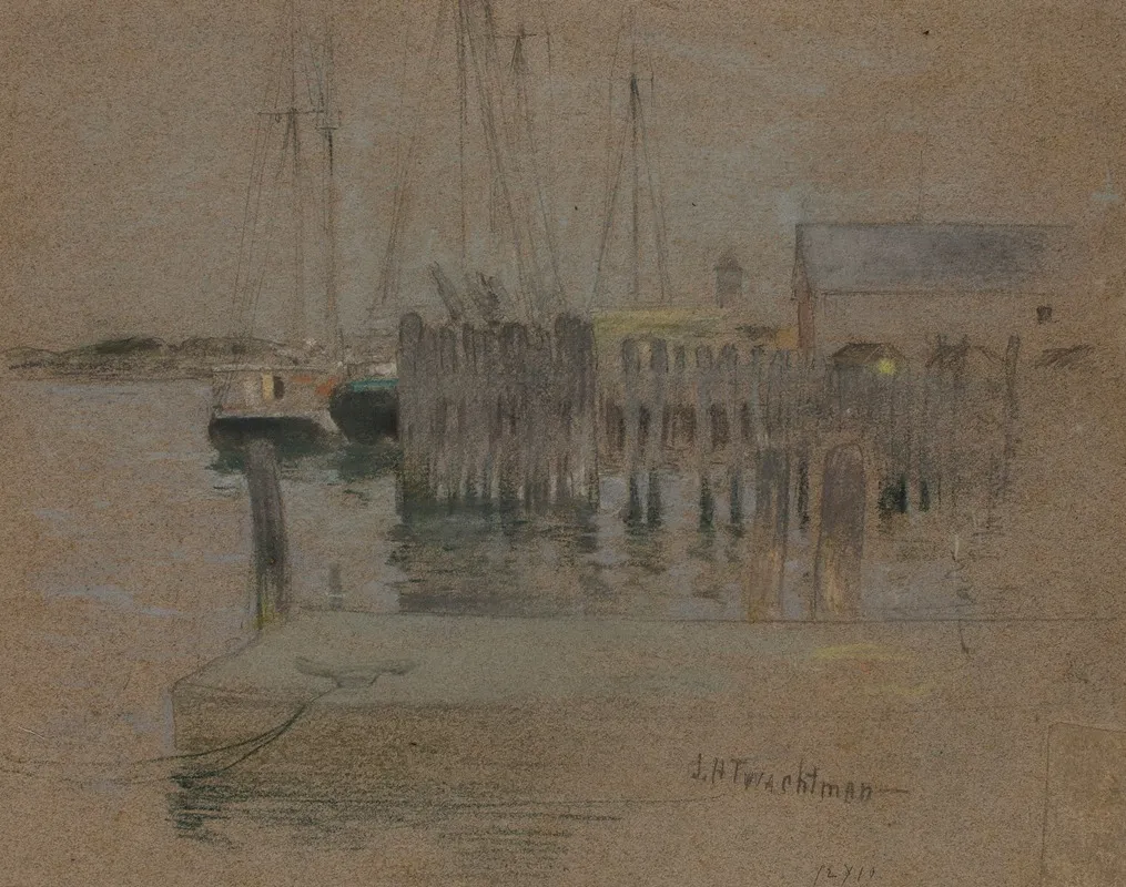 Gloucester Harbor by John Henry Twachtman - Canvas Print