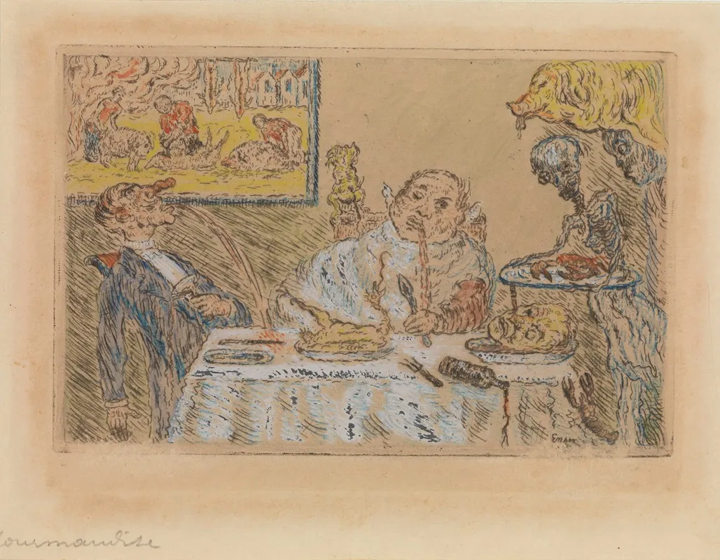 Gluttony by James Ensor - Canvas Print