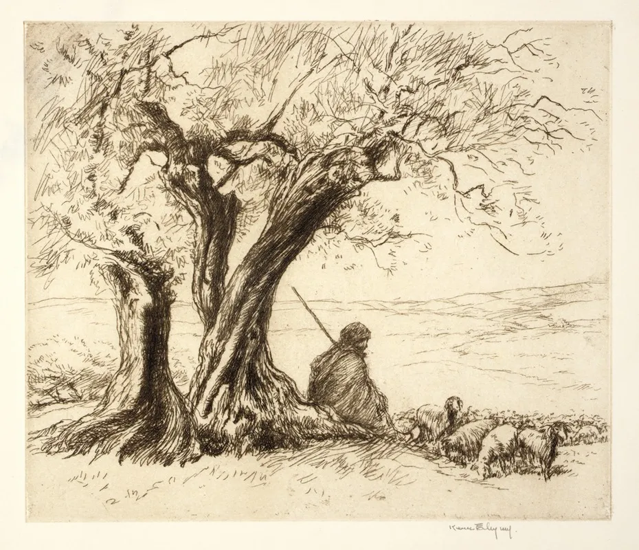 Goatherd Algeria by Kerr Eby - Canvas Print