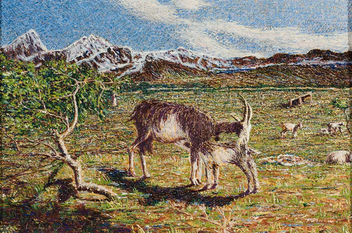 Goats Against Landscape