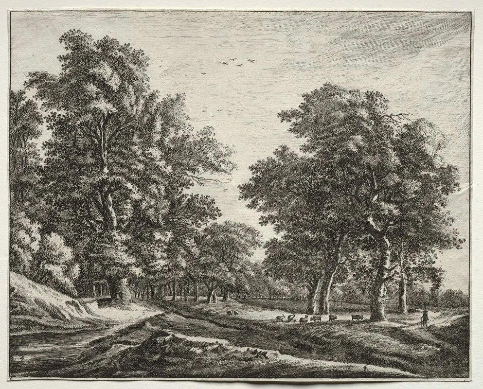 Goats Under The Trees by Roelant Roghman - Canvas Print