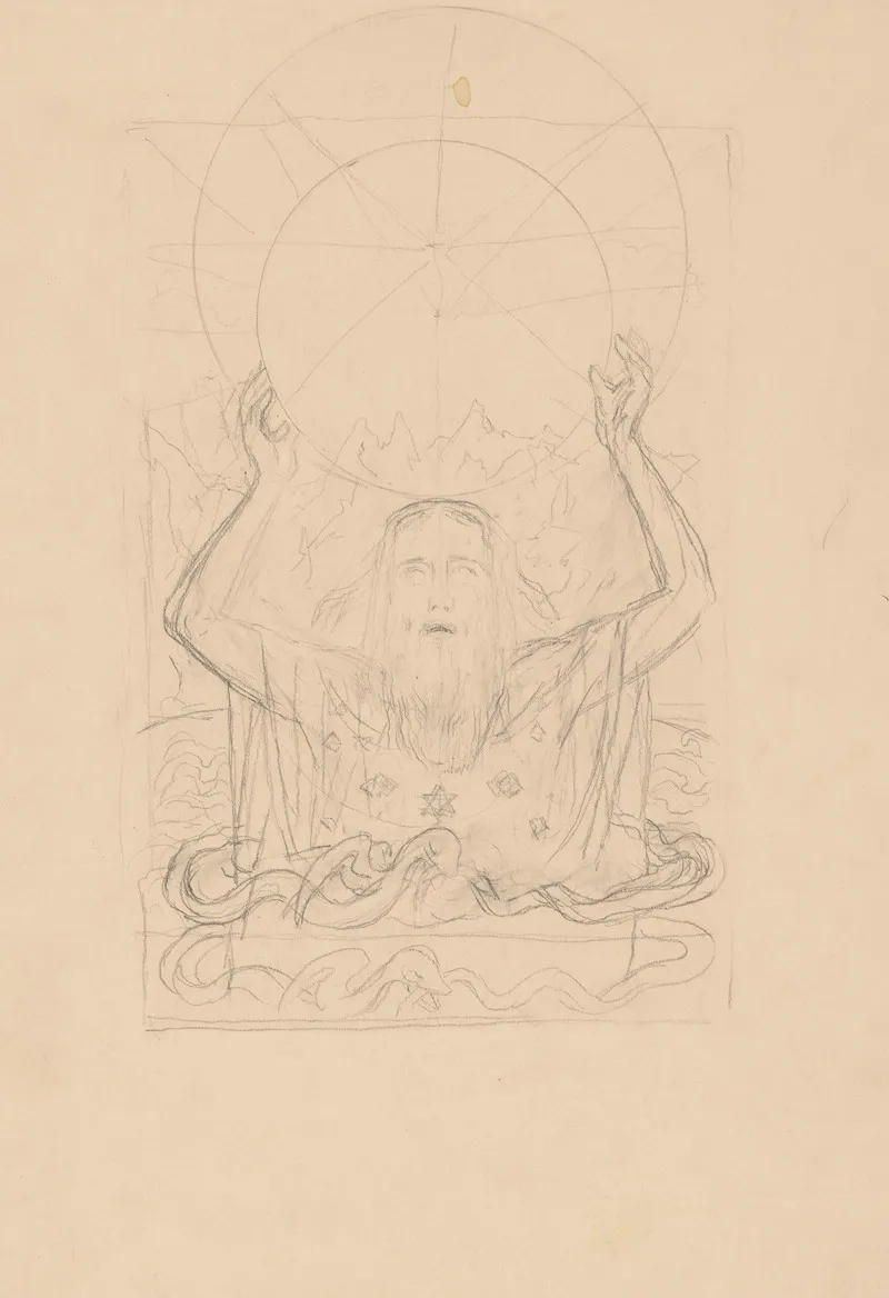 God The Father Holding The Globe Above His Head