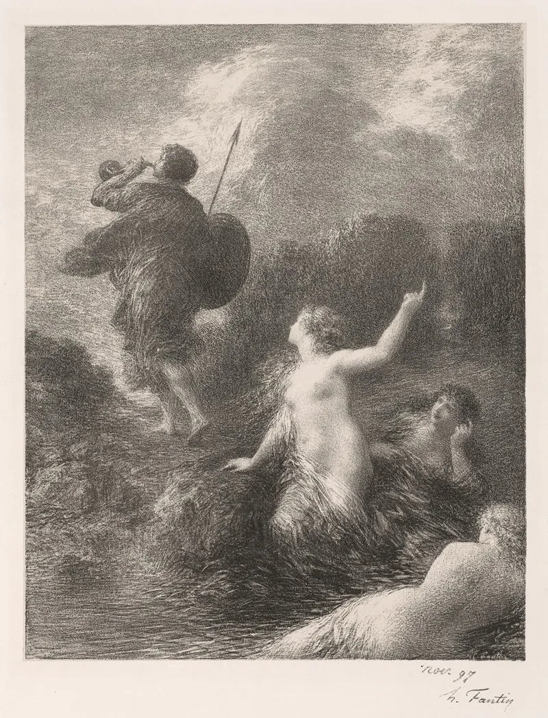 Goetterdaemmerung Siegfried Et Les Filles by Henri Fantin-Latour - Canvas Print