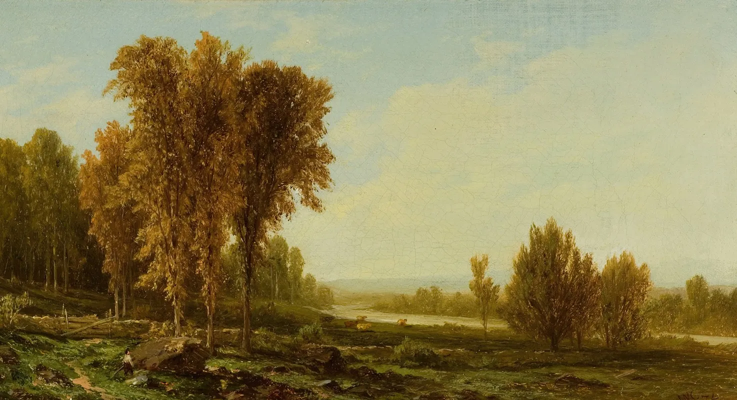 Going For The Herd by John William Casilear - Canvas Print