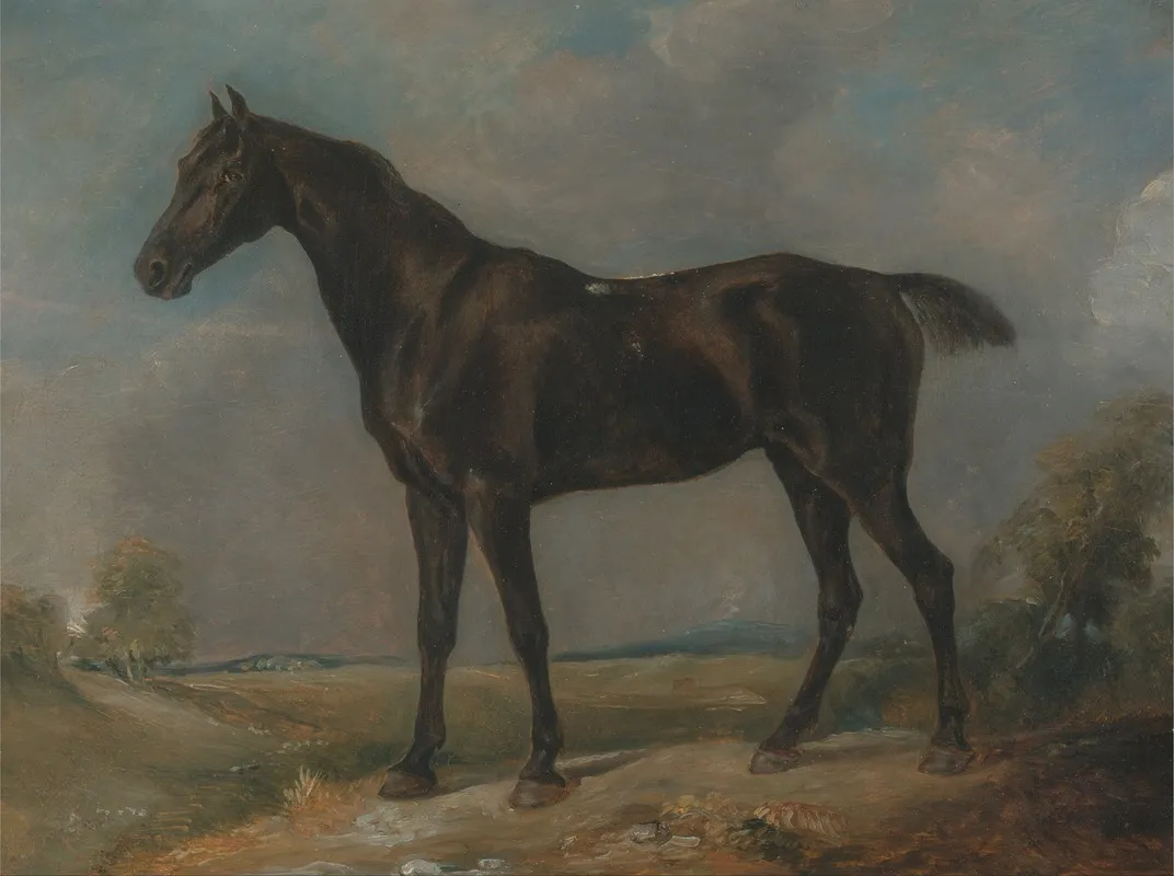 Golding Constables Black Riding Horse by John Constable - Canvas Print