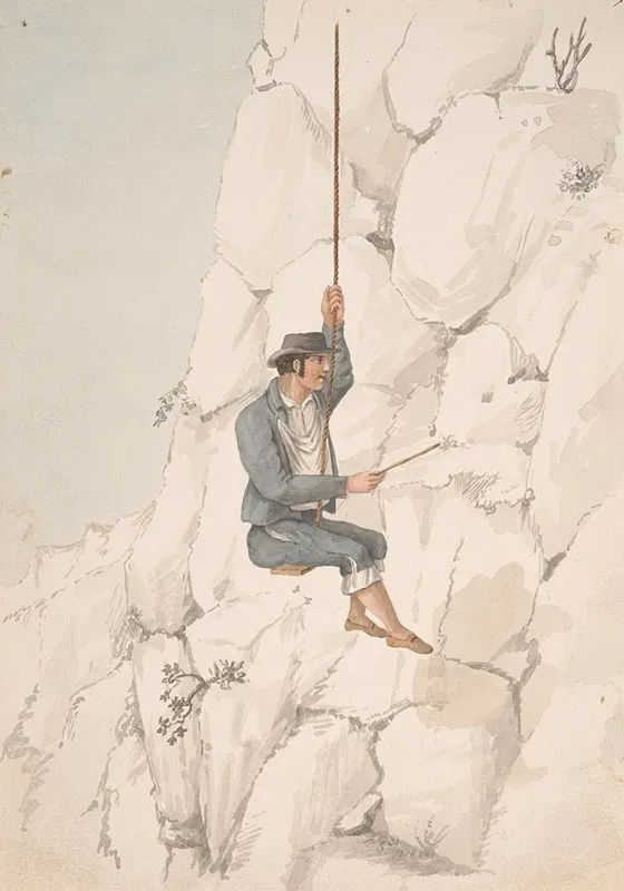 Gomero Orchilla Gatherer by Alfred Diston - Canvas Print