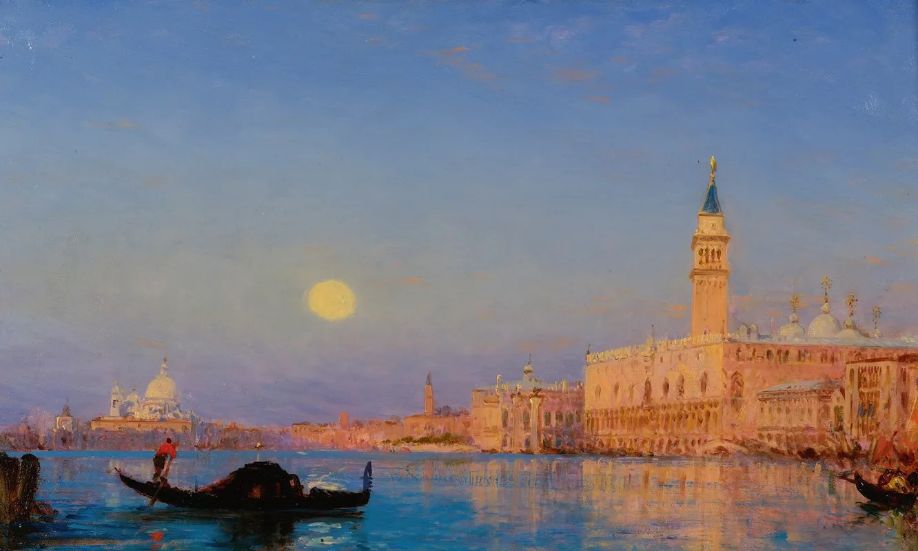 Gondole Devant Le Grand Bassin Venise