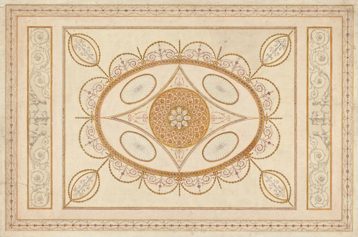 Goodwood West Sussex Ceiling Design by James Wyatt - Canvas Print