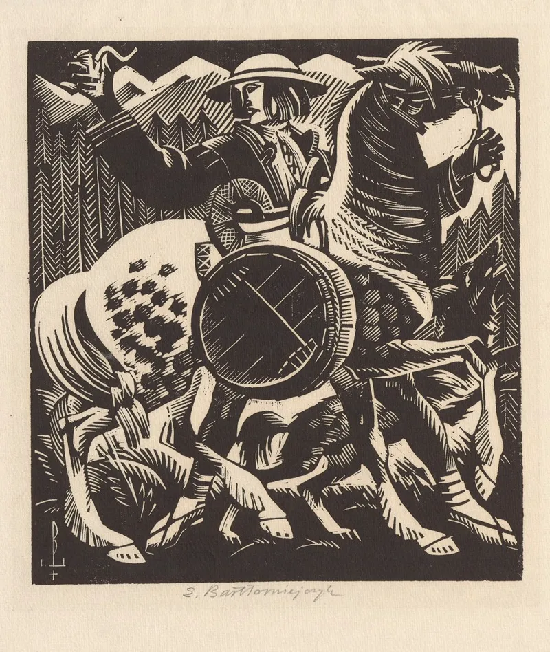 Goral Z Koniem by Edmund Bartłomiejczyk - Canvas Print