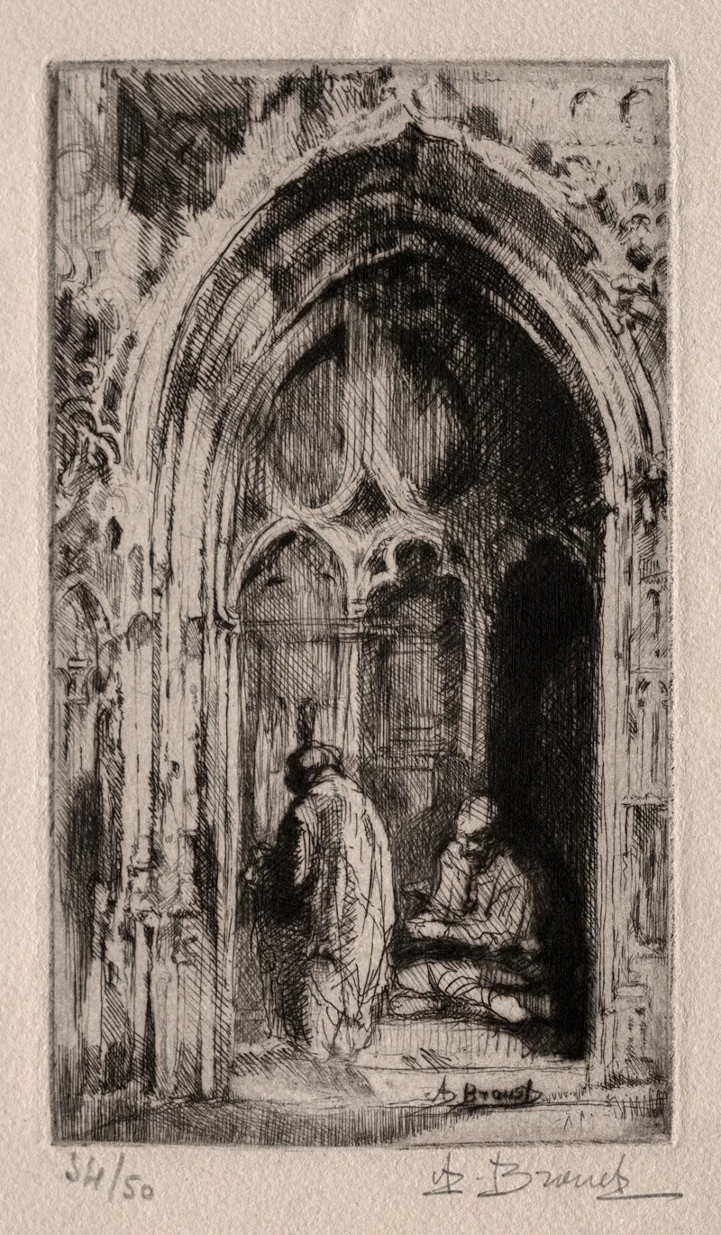 Gothic Doorway by Auguste Brouet - Canvas Print