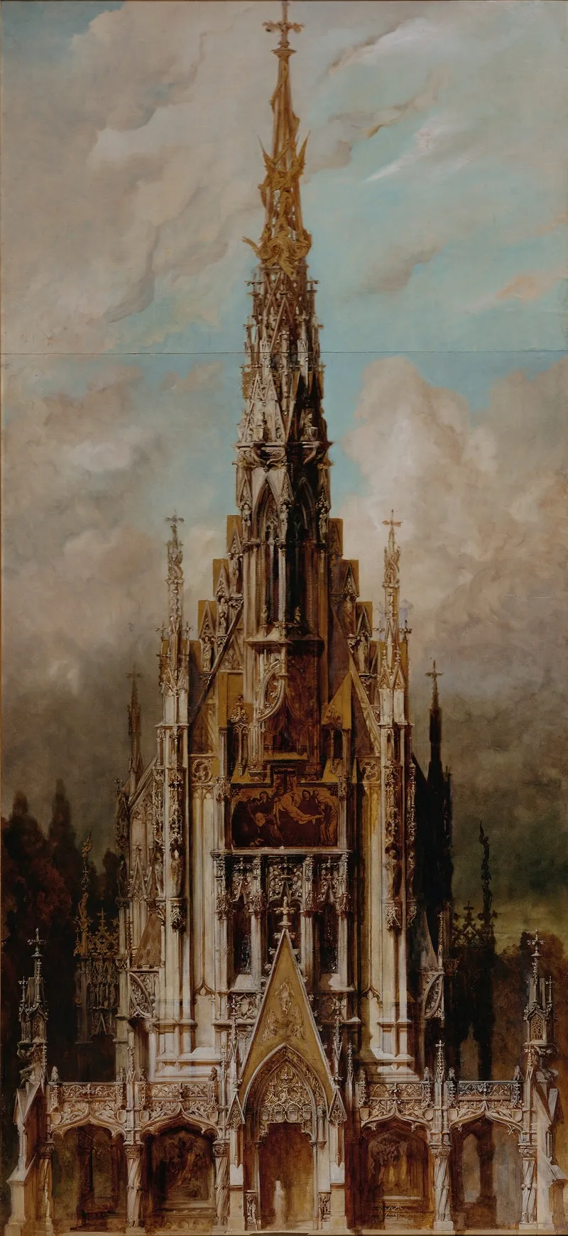 Gotische Grabkirche St Michael Turmfassade by Hans Makart - Canvas Print