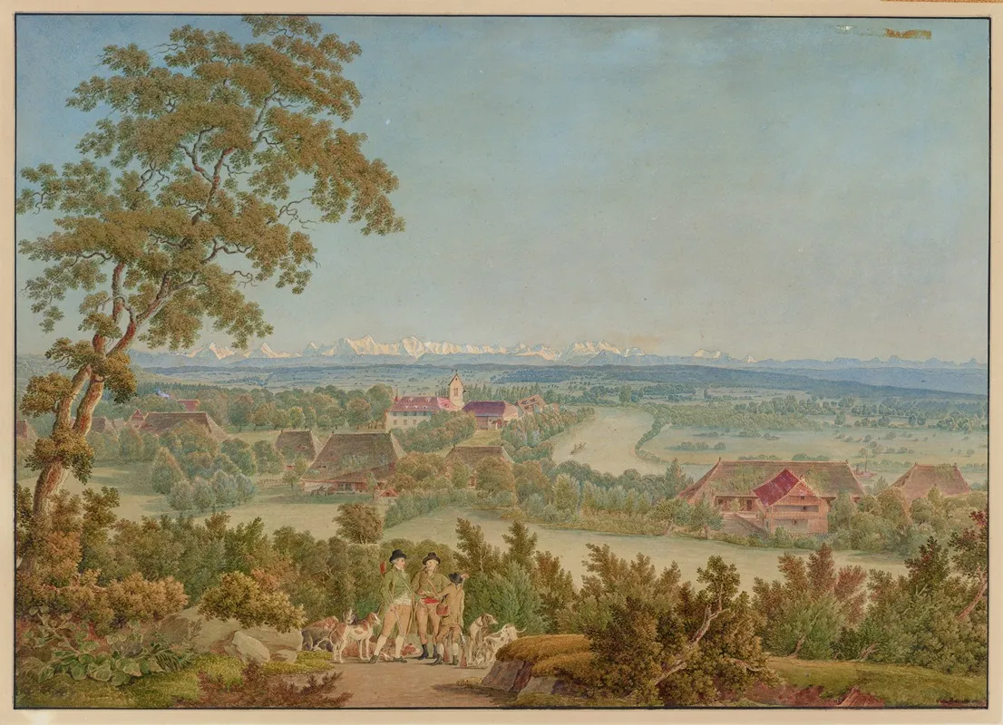 Gottstatt Kloster Von Nordwesten by Johann Jakob Biedermann - Canvas Print